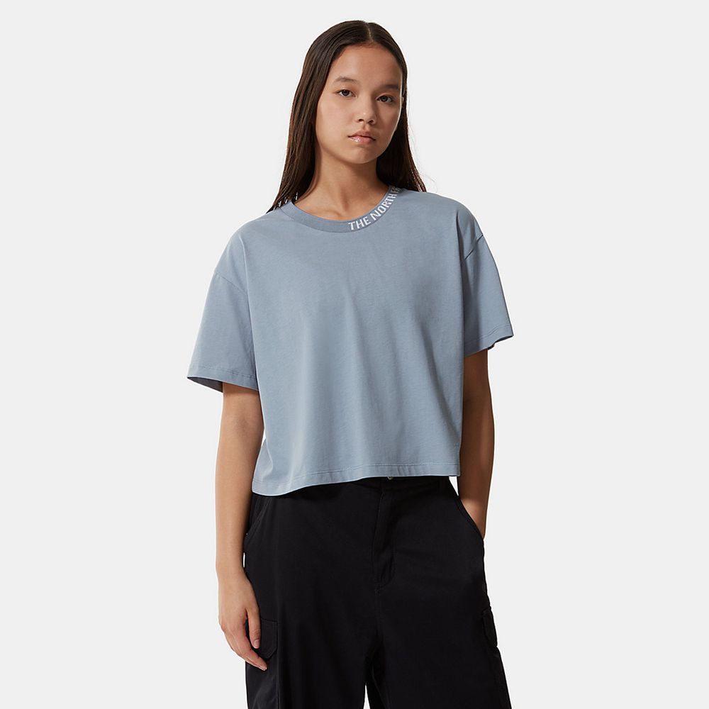 The North Face T-Shirts Womens Australia - The North Face Crop Zumu Short-Sleeve Grey (AWI-870251)